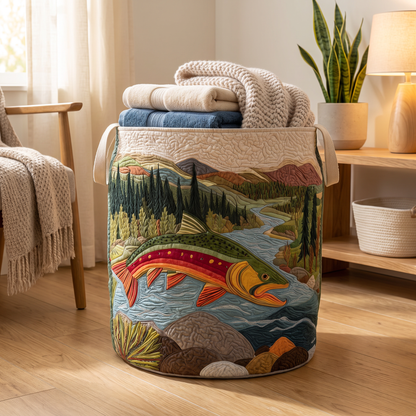 Quilted Laundry Basket - Calm Stream