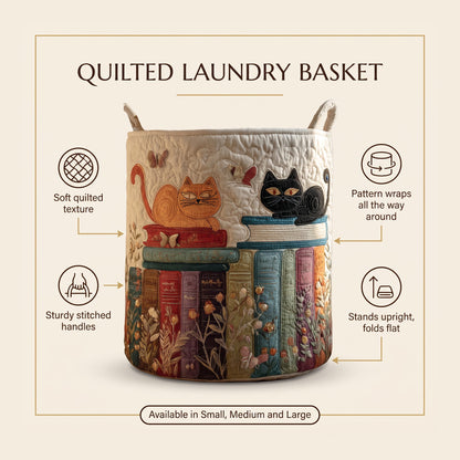 Quilted Laundry Basket - Cat features infographic