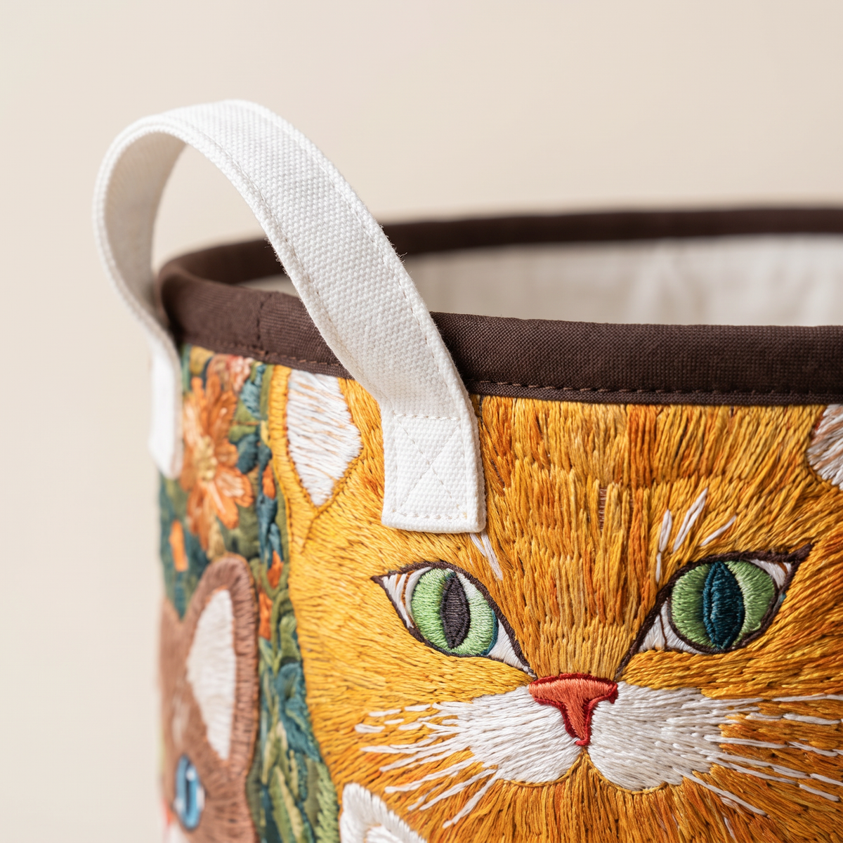 Quilted Laundry Basket - Cat Meadow