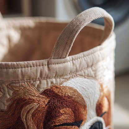 Quilted Laundry Basket - Cavalier King Charles