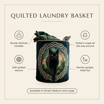 Quilted Laundry Basket - Celtic Style features infographic