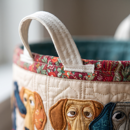 Quilted Laundry Basket - Cheerful Whiskers