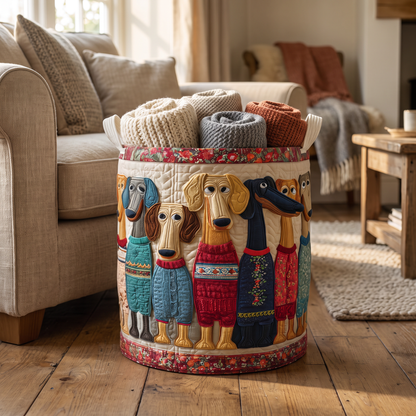 Quilted Laundry Basket - Cheerful Whiskers