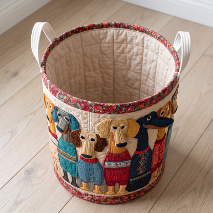 Quilted Laundry Basket - Cheerful Whiskers