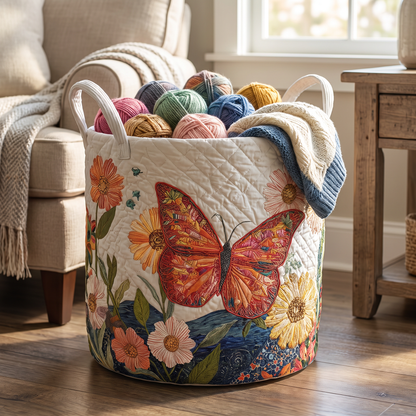 Quilted Laundry Basket - Colorful Beauty