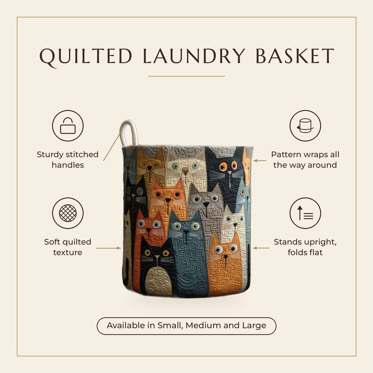 Quilted Laundry Basket - Colorful Spirit features infographic