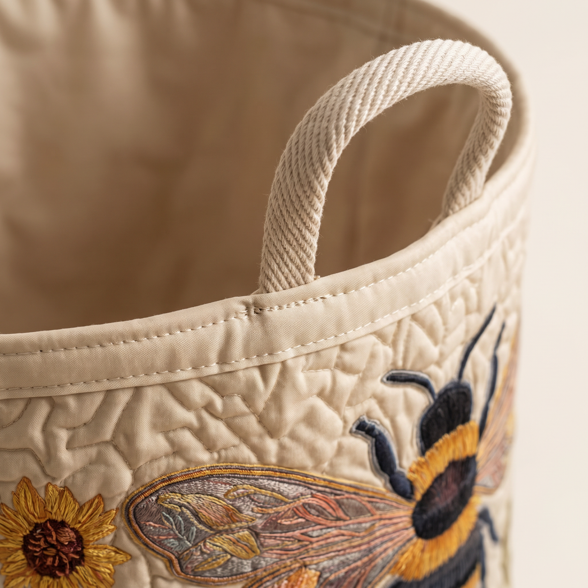 Quilted Laundry Basket - Cozy Bee