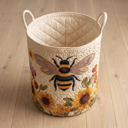 Quilted Laundry Basket - Cozy Bee