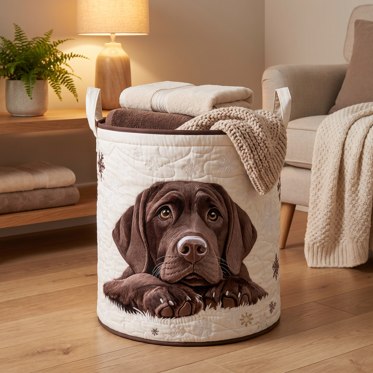 Quilted Laundry Basket - Cuddle Puppy