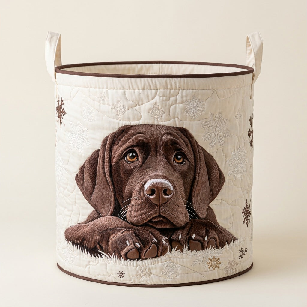 Quilted Laundry Basket - Cuddle Puppy, studio photo