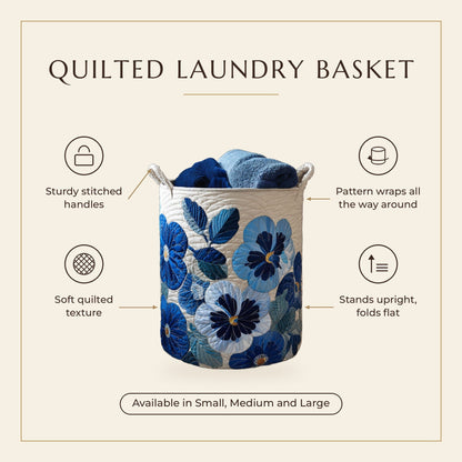 Quilted Laundry Basket - Dandy Dream features infographic