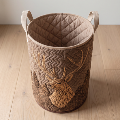 Quilted Laundry Basket - Deer