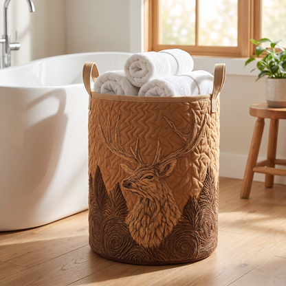 Quilted Laundry Basket - Deer