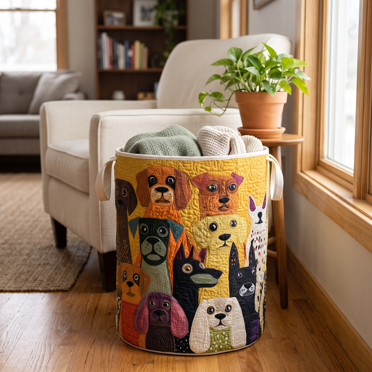 Quilted Laundry Basket - Dog Magic