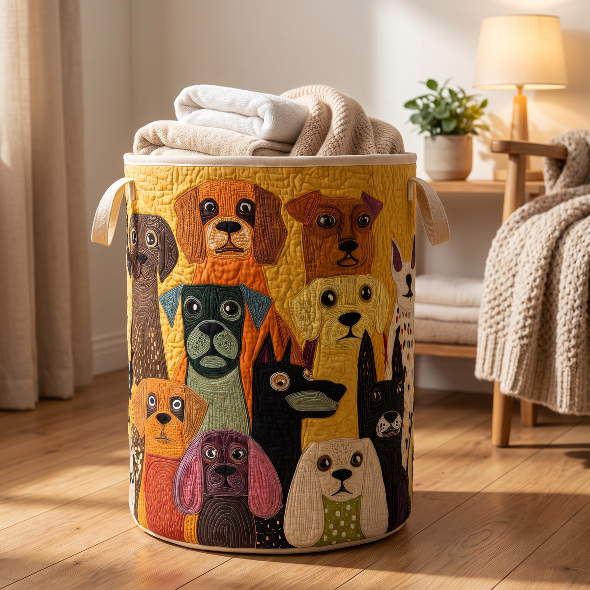 Quilted Laundry Basket - Dog Magic