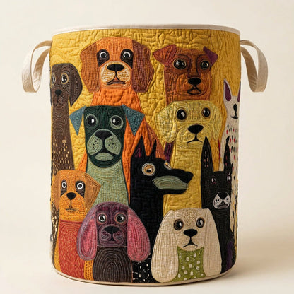 Quilted Laundry Basket - Dog Magic, studio photo