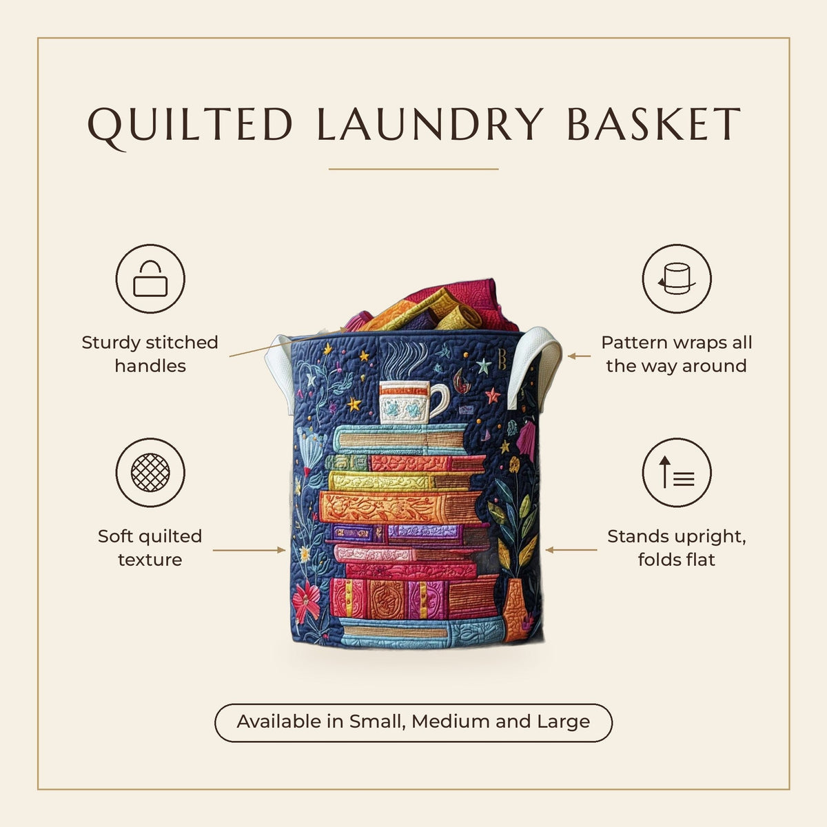 Quilted Laundry Basket - Dreamy Pages features infographic