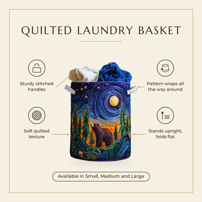 Quilted Laundry Basket - Dreamy Teddy Bear features infographic