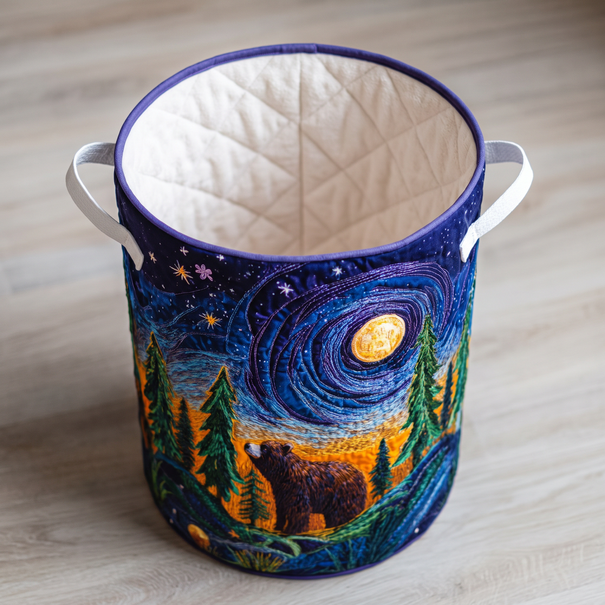 Quilted Laundry Basket - Dreamy Teddy Bear
