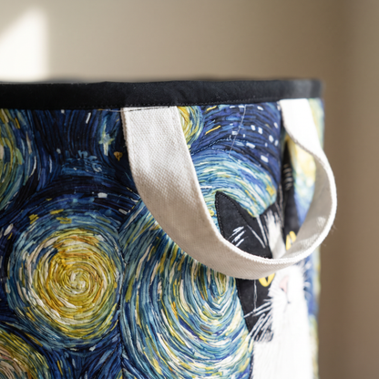 Quilted Laundry Basket - Elegant Feline