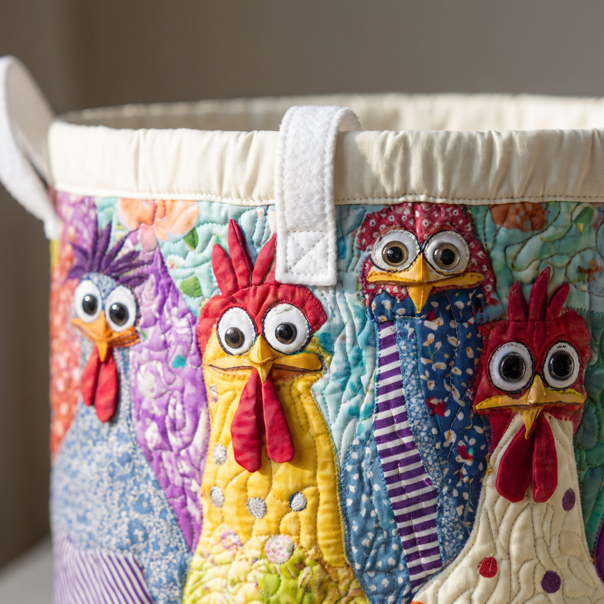 Quilted Laundry Basket - Fancy Hen