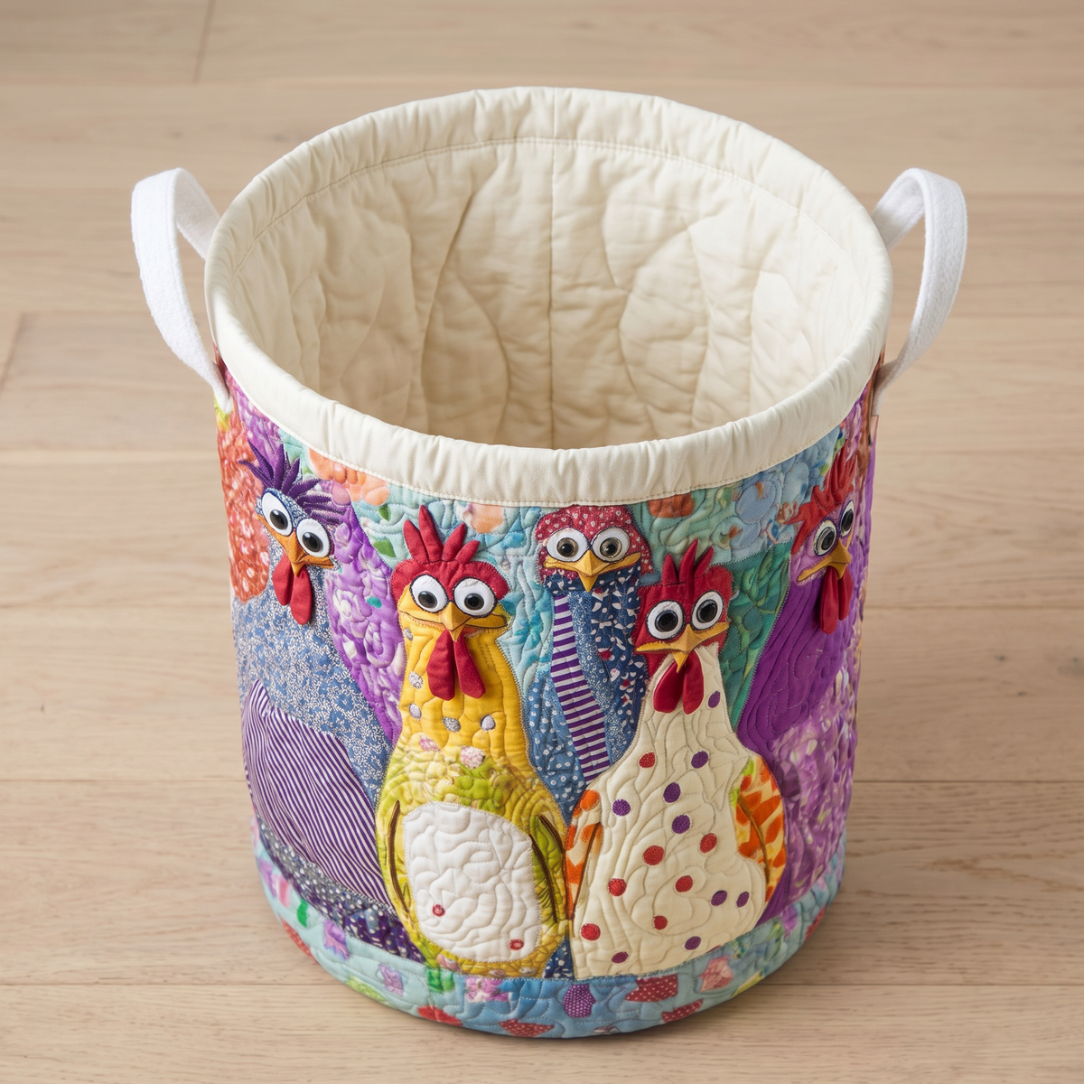 Quilted Laundry Basket - Fancy Hen