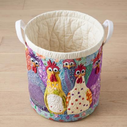 Quilted Laundry Basket - Fancy Hen