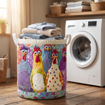 Quilted Laundry Basket - Fancy Hen