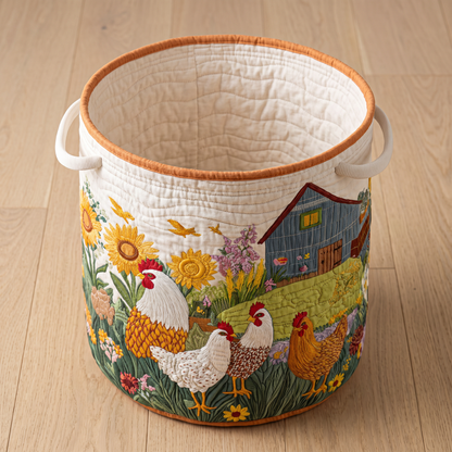 Quilted Laundry Basket - Farmhouse