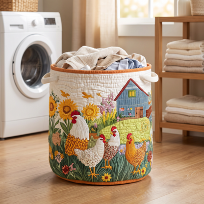 Quilted Laundry Basket - Farmhouse
