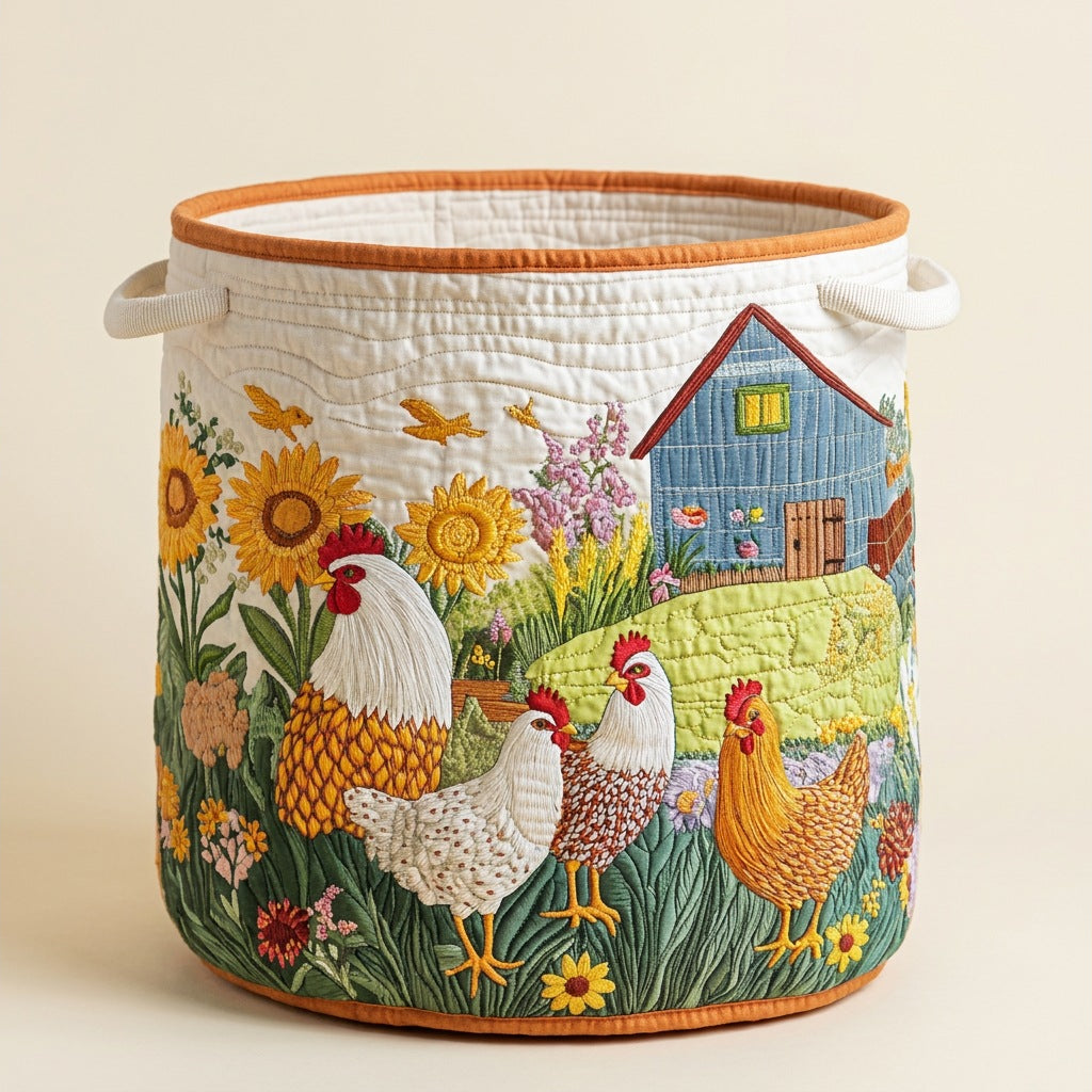 Quilted Laundry Basket - Farmhouse, studio photo
