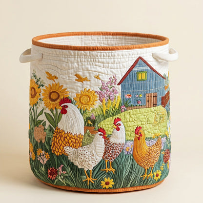 Quilted Laundry Basket - Farmhouse, studio photo
