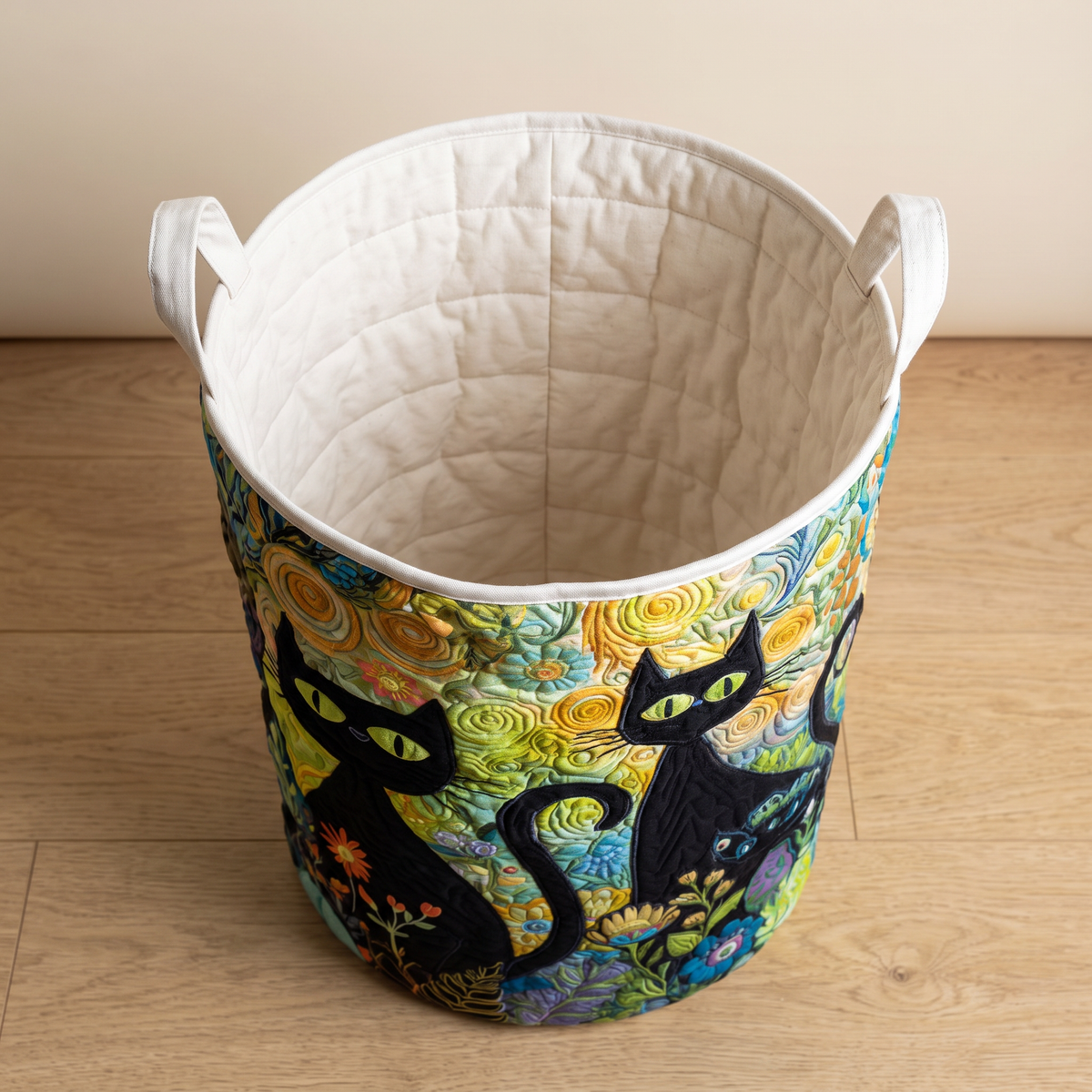 Quilted Laundry Basket - Feline Fiesta