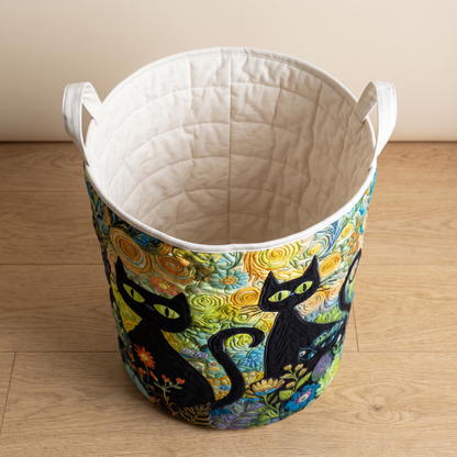 Quilted Laundry Basket - Feline Fiesta