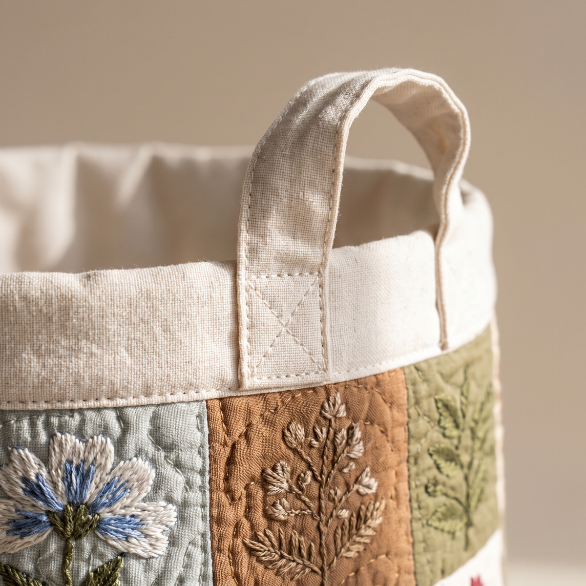 Quilted Laundry Basket - Floral Altar