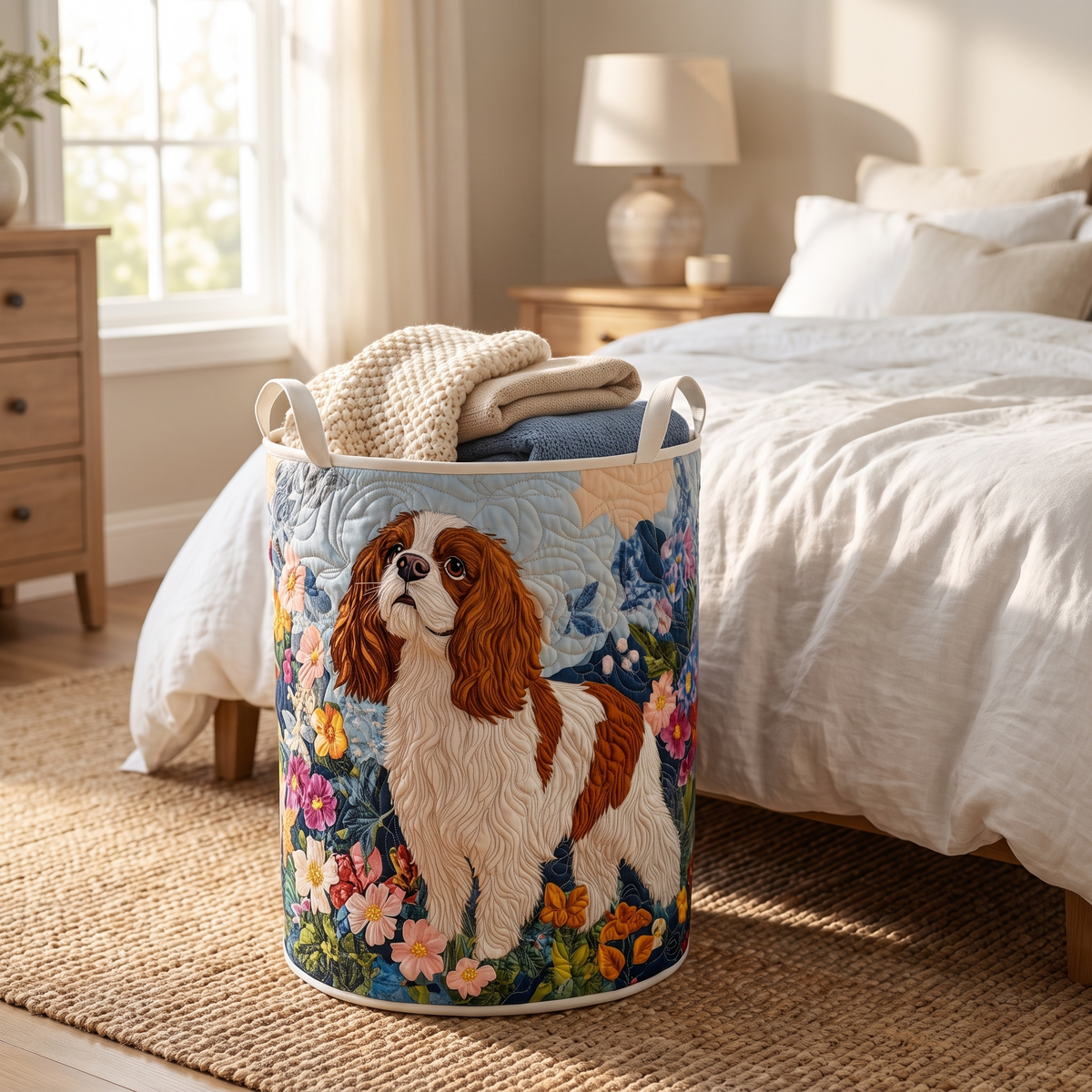 Quilted Laundry Basket - Floral