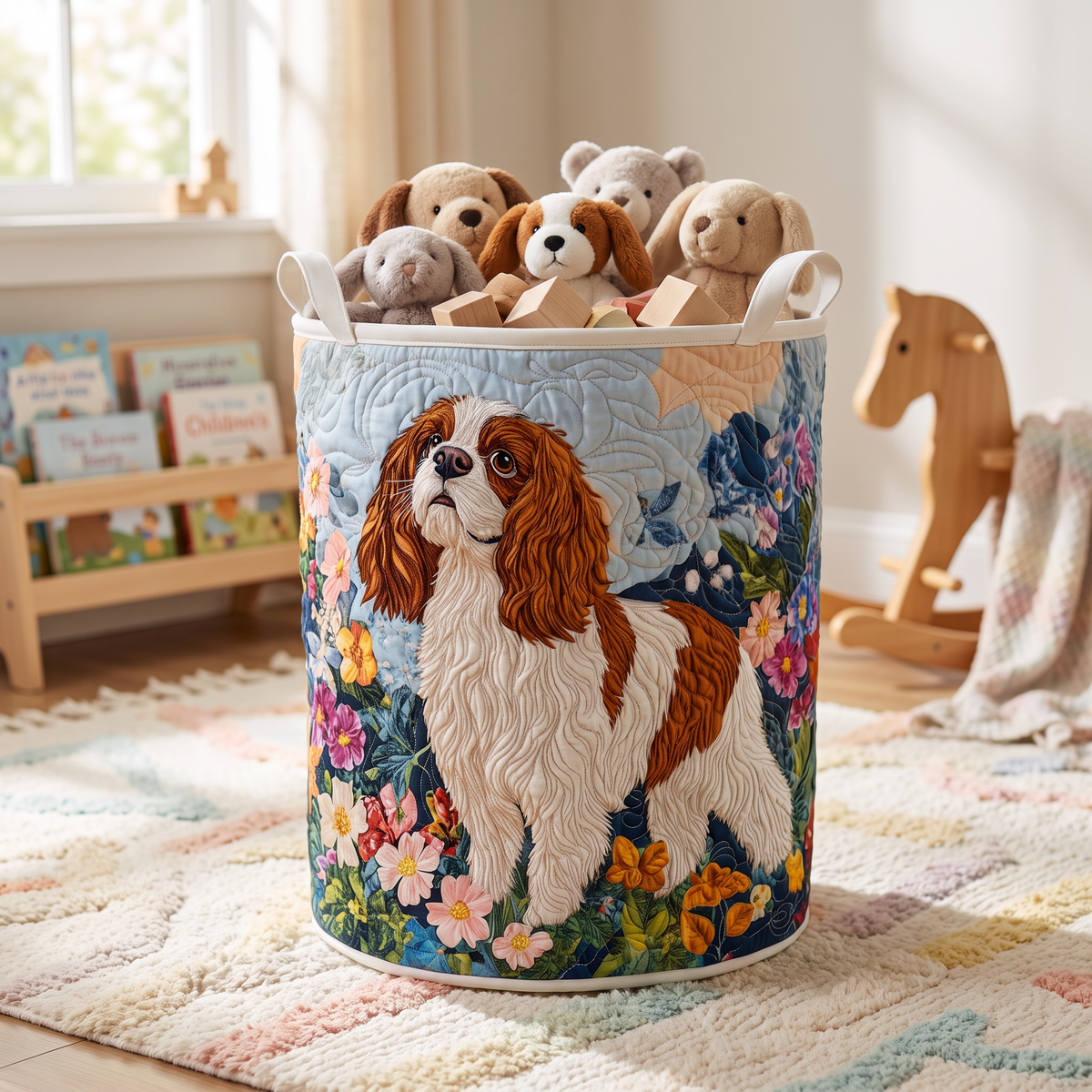 Quilted Laundry Basket - Floral