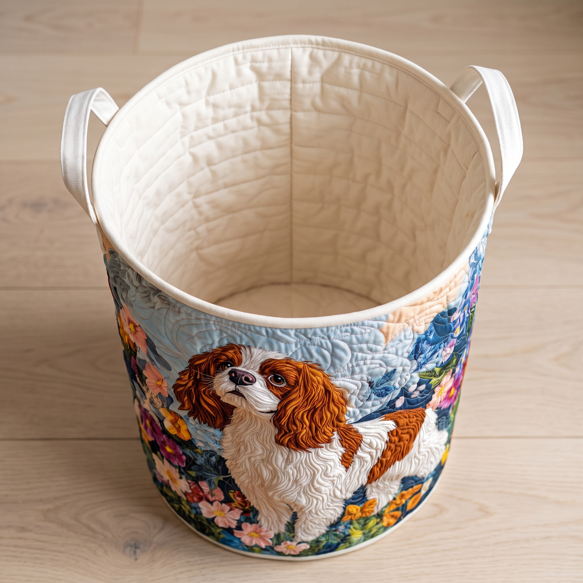 Quilted Laundry Basket - Floral