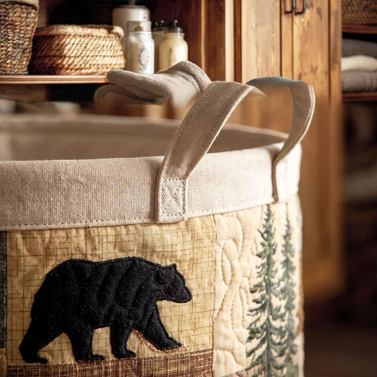 Quilted Laundry Basket - Forest Corner