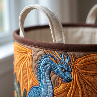 Quilted Laundry Basket - Forest Dragon
