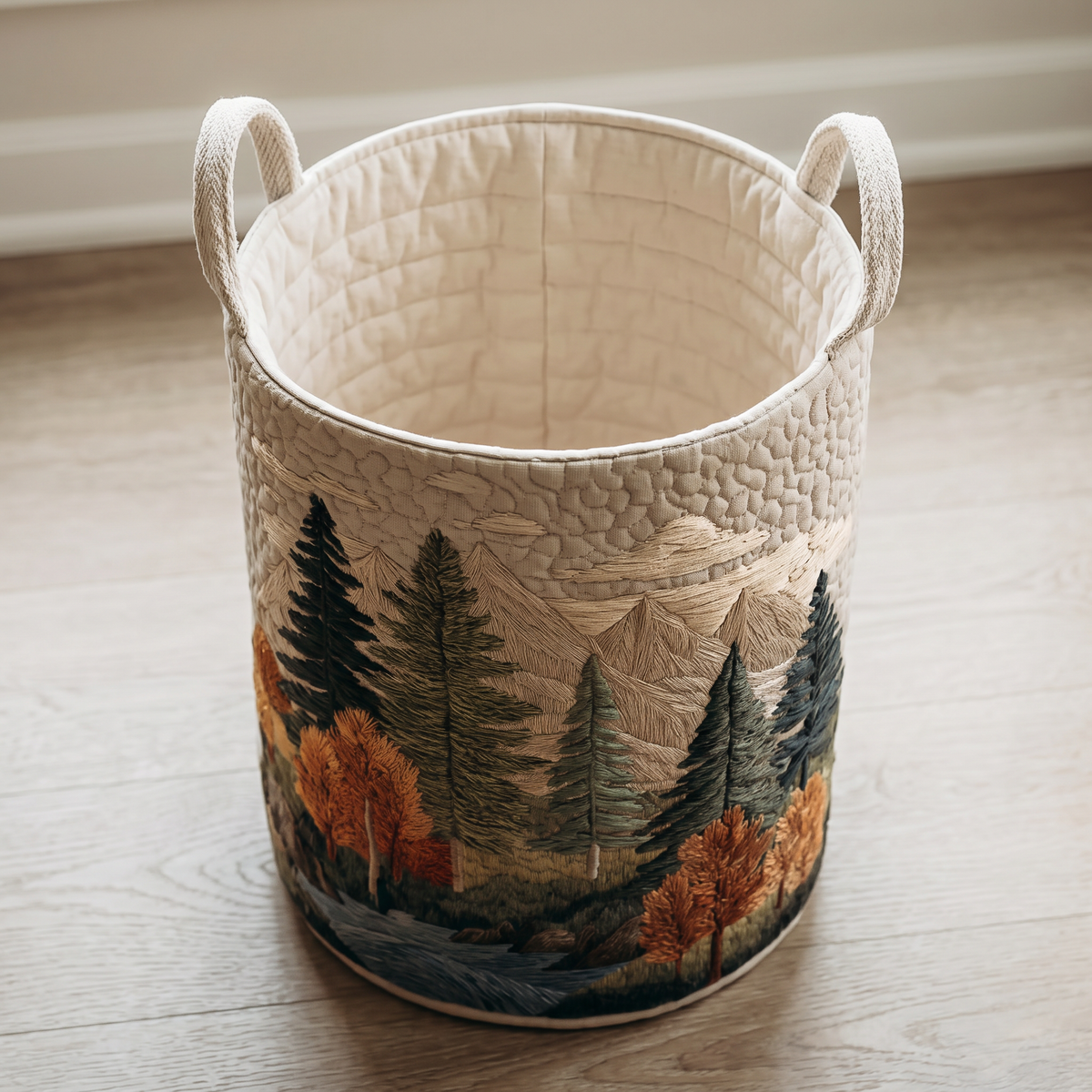 Quilted Laundry Basket - Forest