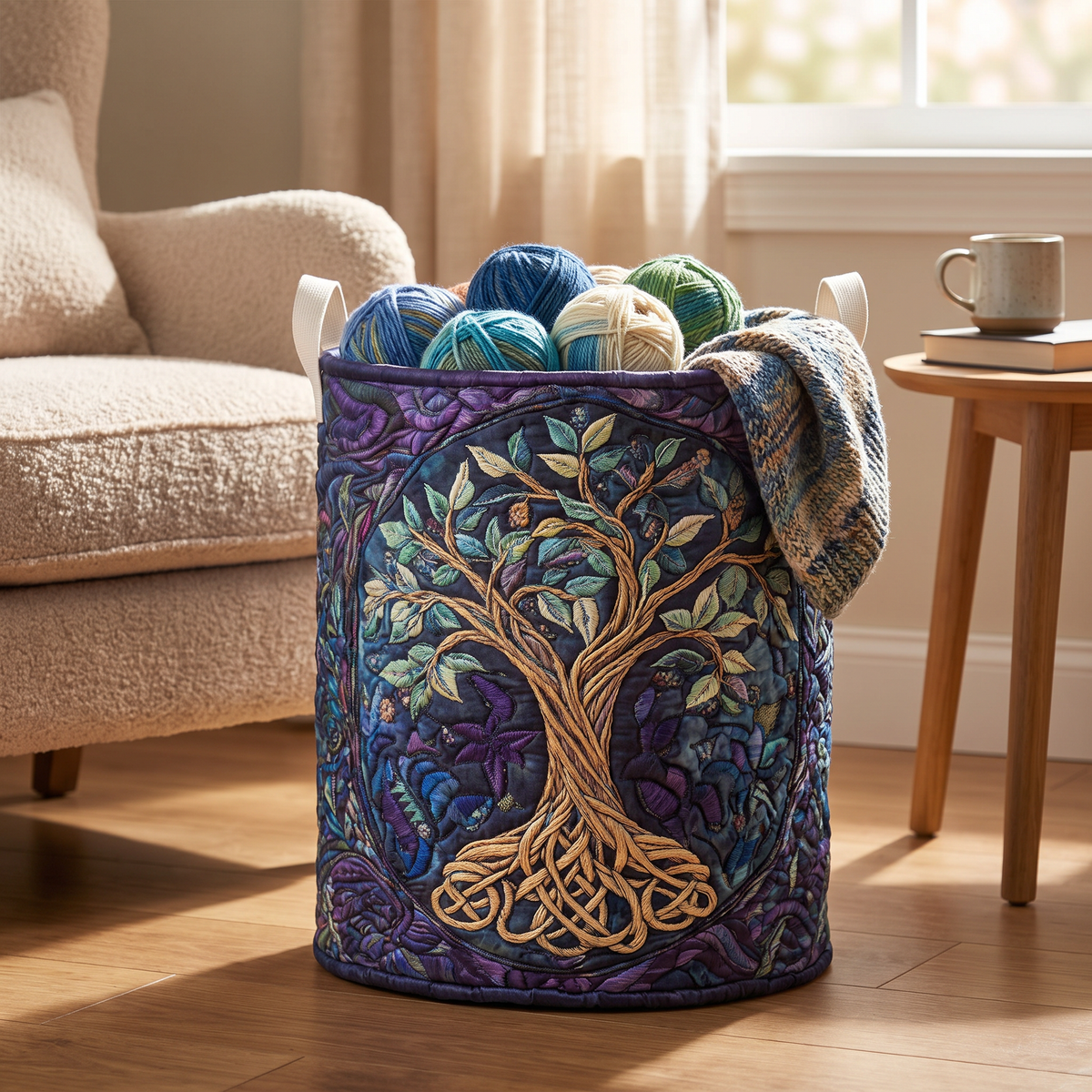 Quilted Laundry Basket - Forest Spirit