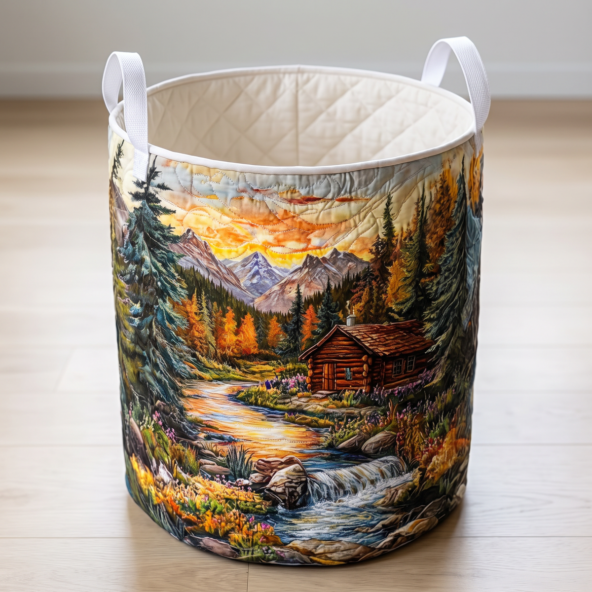 Quilted Laundry Basket - Forest Stroll