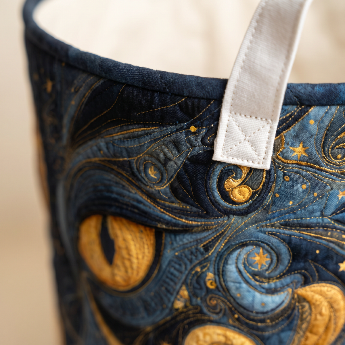 Quilted Laundry Basket - Galactic Cat