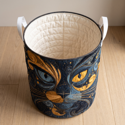 Quilted Laundry Basket - Galactic Cat