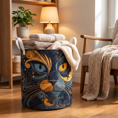 Quilted Laundry Basket - Galactic Cat