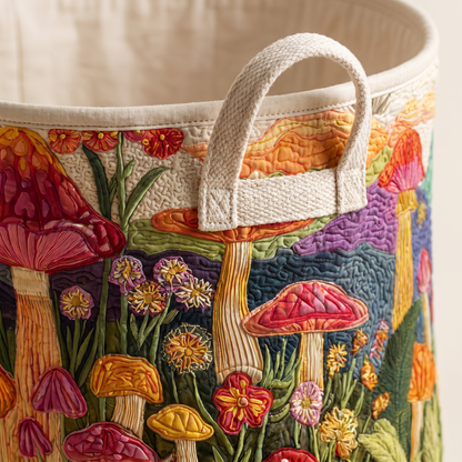 Quilted Laundry Basket - Garden at Dawn