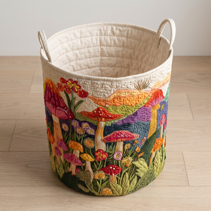 Quilted Laundry Basket - Garden at Dawn