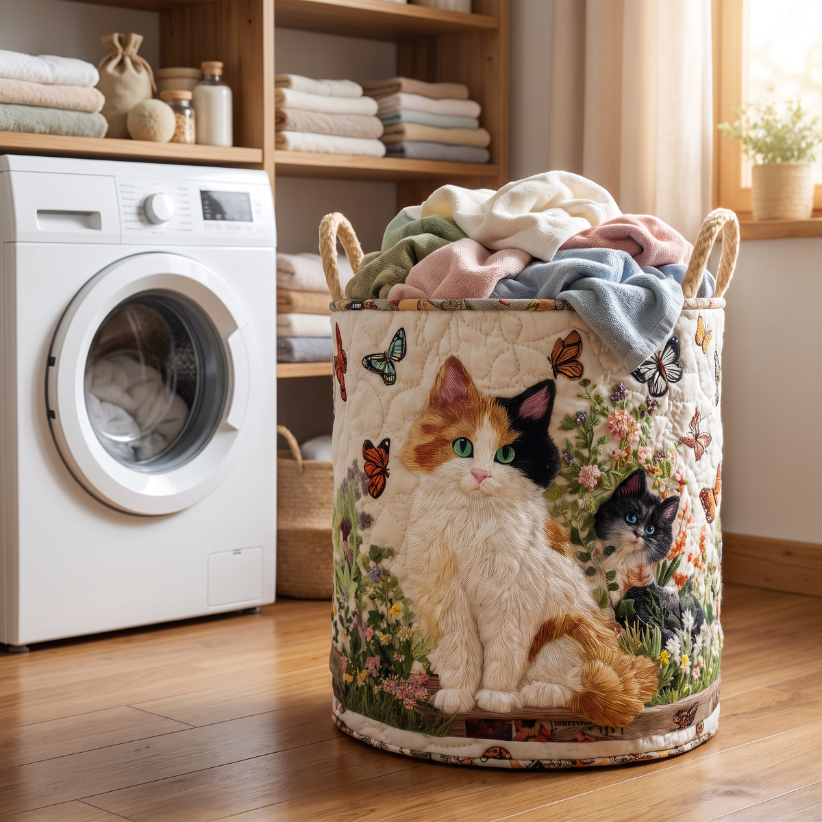 Quilted Laundry Basket - Garden Muse