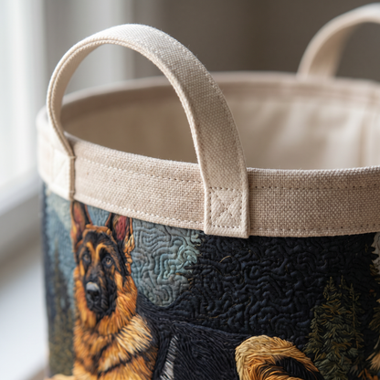 Quilted Laundry Basket - German Shepherd